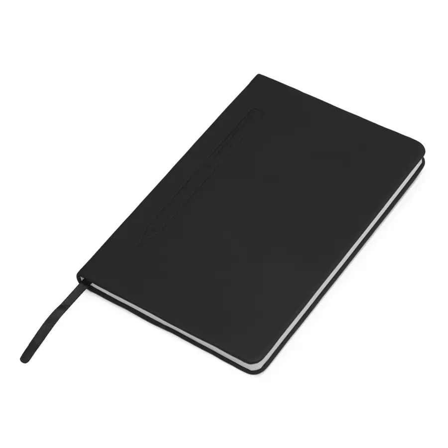 Блокнот А5 Magnet soft-touch с магнитным держателем для ручки, черный — фото 1