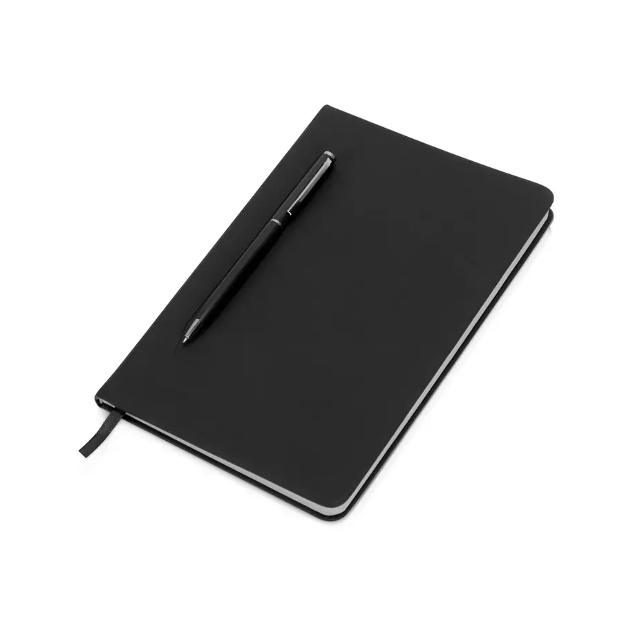 Блокнот А5 Magnet soft-touch с магнитным держателем для ручки, черный — фото 2