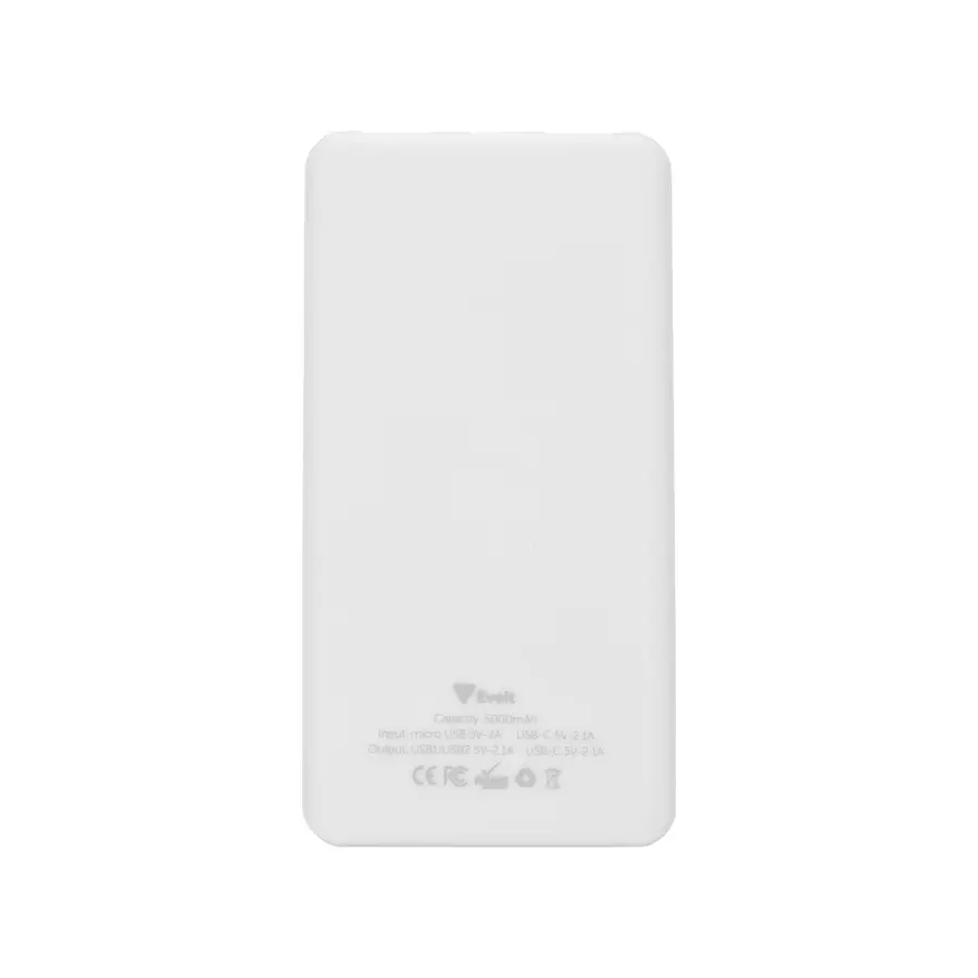 Портативное зарядное устройство Evolt Reserve с USB Type-C, 5000 mAh, белое — фото 3