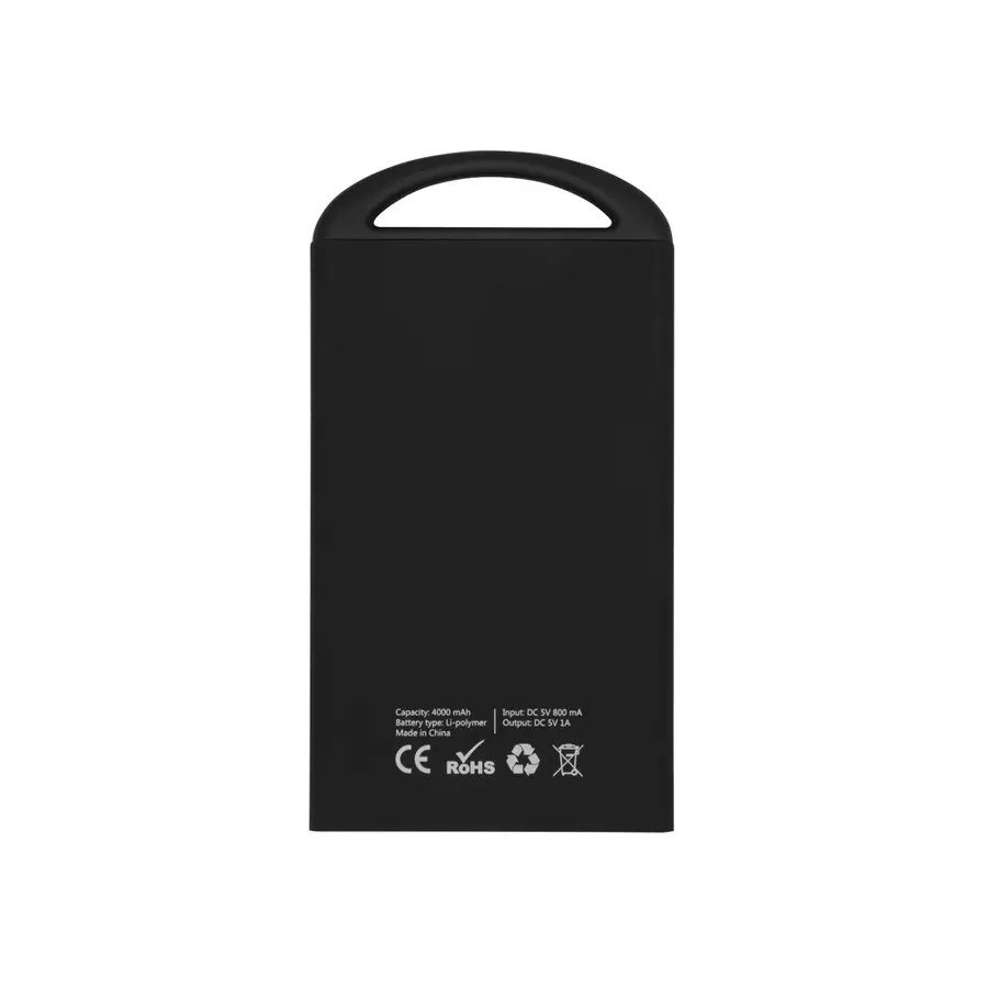 Внешний аккумулятор Shine с зеркальной гравировкой, 4000 mAh, черное — фото 4