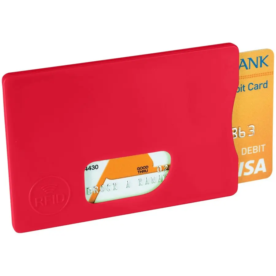 Защитный RFID чехол для кредитной карты, красный — фото 1
