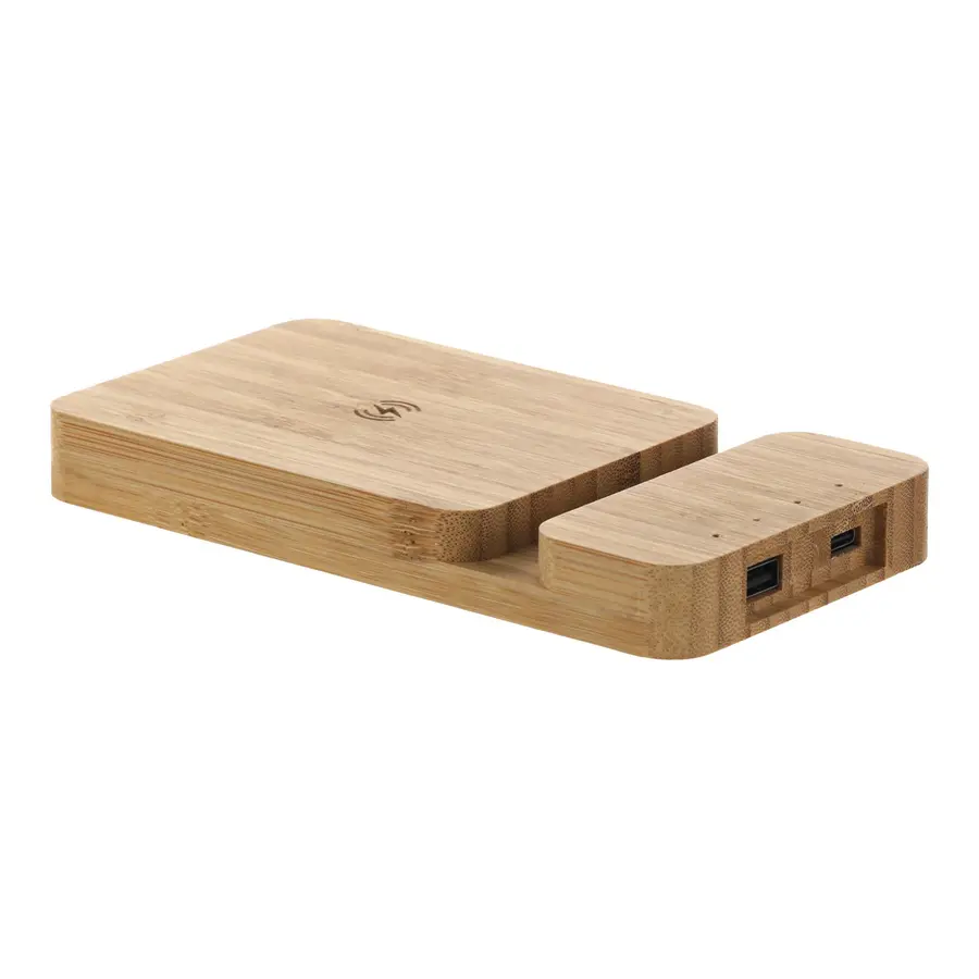 Беспроводное зарядное устройство Bamboo Power 5000 mAh с подставкой под смартфон — фото 1