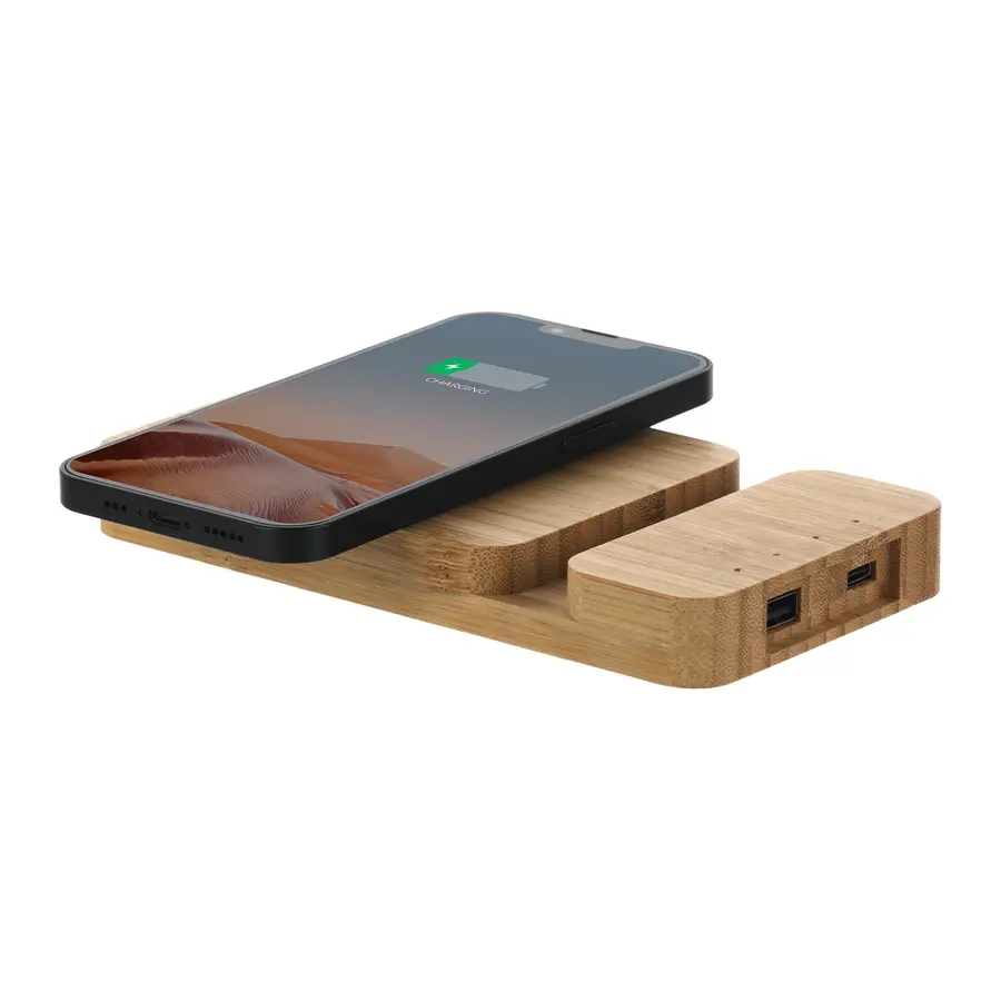 Беспроводное зарядное устройство Bamboo Power 5000 mAh с подставкой под смартфон — фото 2