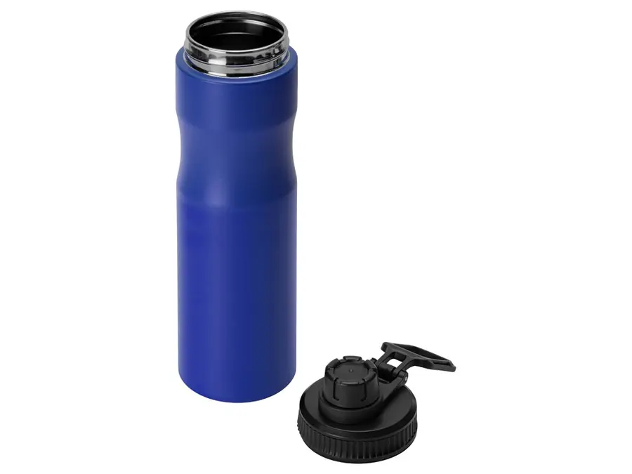 Бутылка для воды из стали Waterline Supply 850 мл, синяя с черным — фото 2