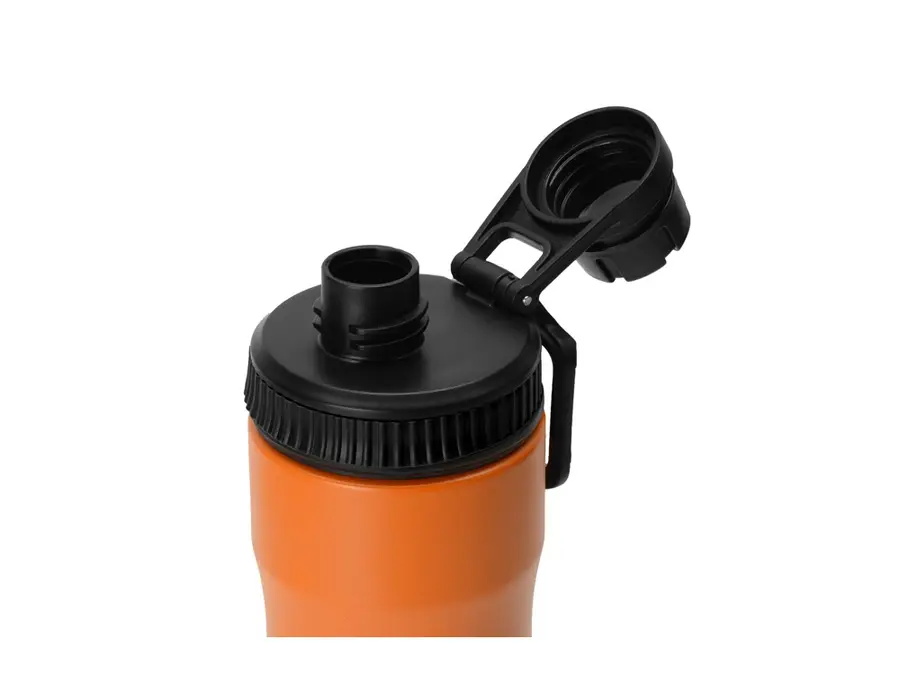 Бутылка для воды из стали Waterline Supply 850 мл, оранжевая с черным — фото 4