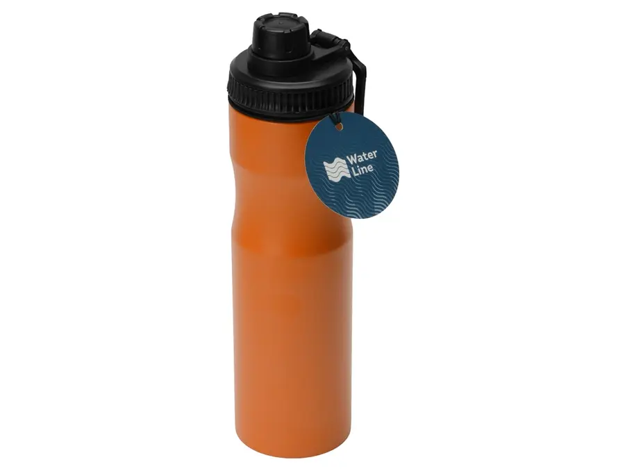 Бутылка для воды из стали Waterline Supply 850 мл, оранжевая с черным — фото 5