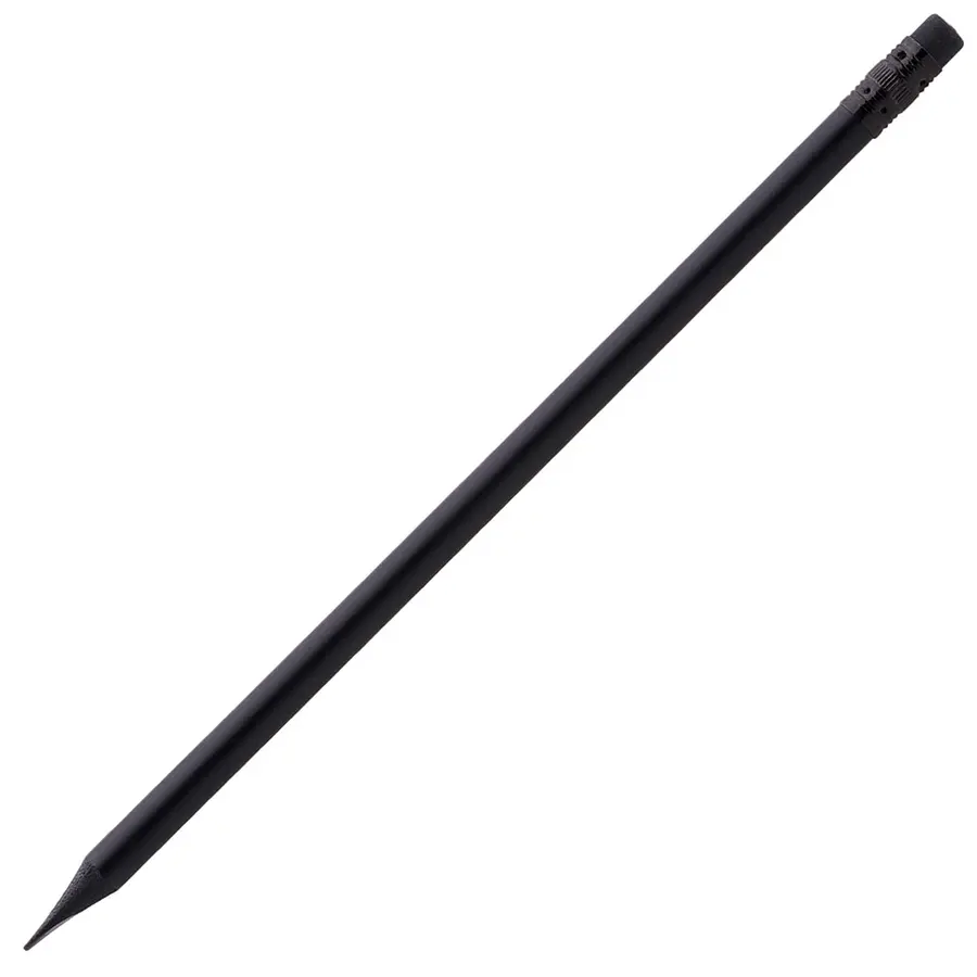 Карандаш простой Black Wood с ластиком, черный