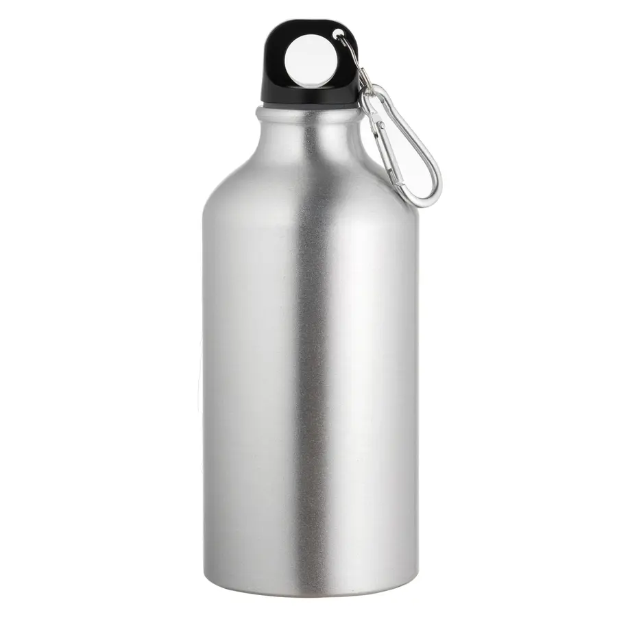 Бутылка для воды для сублимации с карабином Flask 500, серебристая — фото 1