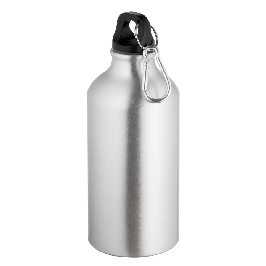Бутылка для воды для сублимации с карабином Flask 500, серебристая — фото 2