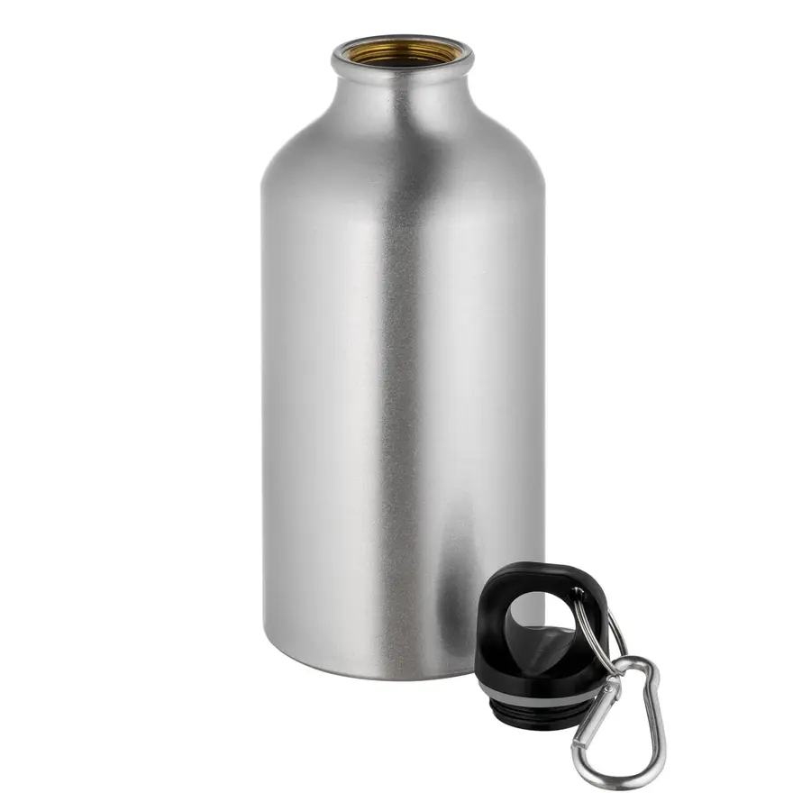 Бутылка для воды для сублимации с карабином Flask 500, серебристая — фото 3