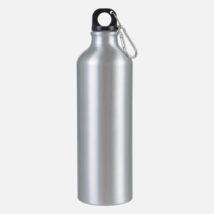 Бутылка для воды для сублимации с карабином Flask 750, серебристая — фото 1