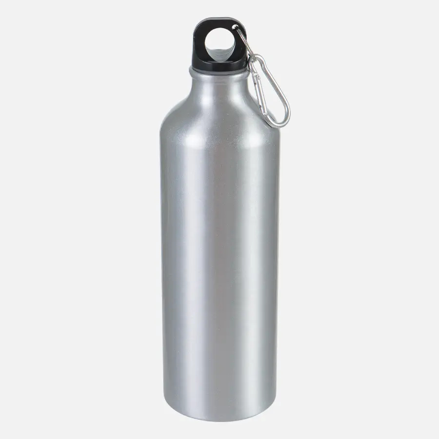Бутылка для воды для сублимации с карабином Flask 750, серебристая — фото 2