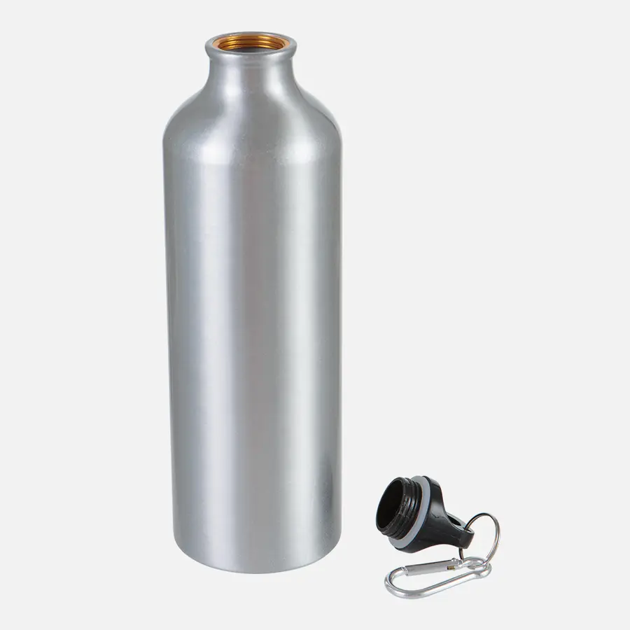 Бутылка для воды для сублимации с карабином Flask 750, серебристая — фото 3