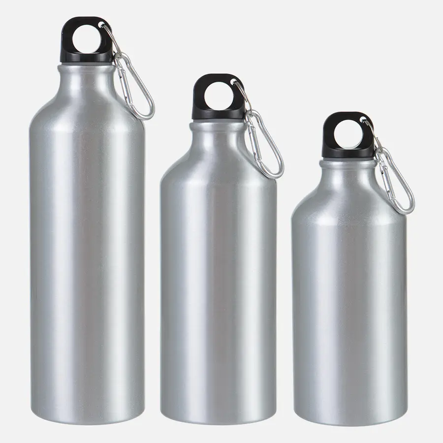 Бутылка для воды для сублимации с карабином Flask 750, серебристая — фото 4