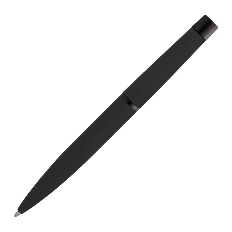 Ручка металлическая шариковая Grom Soft Black, черная, зеркальная гравировка — фото 4