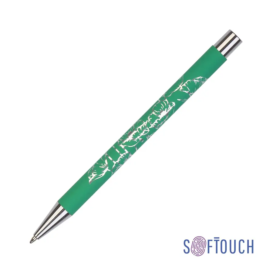 Ручка шариковая Aurora, покрытие soft touch, зеленое яблоко — фото 1