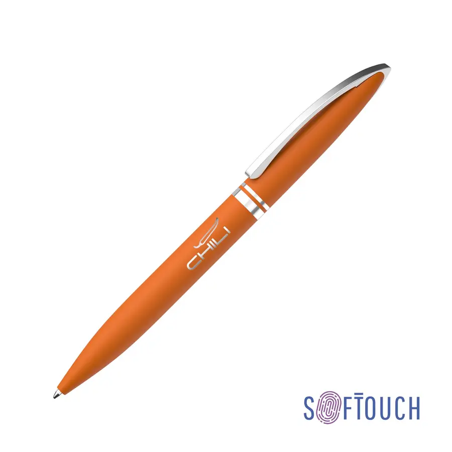 Ручка шариковая Rocket, покрытие soft touch, оранжевая — фото 1