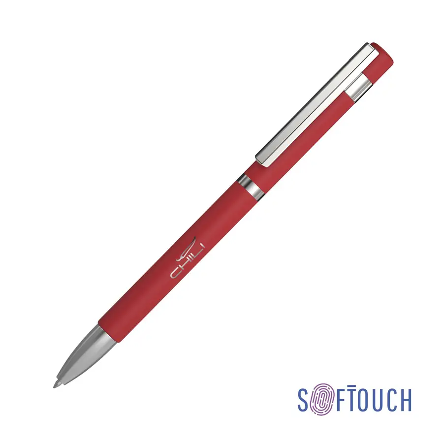 Ручка шариковая Mars, покрытие soft touch, красная