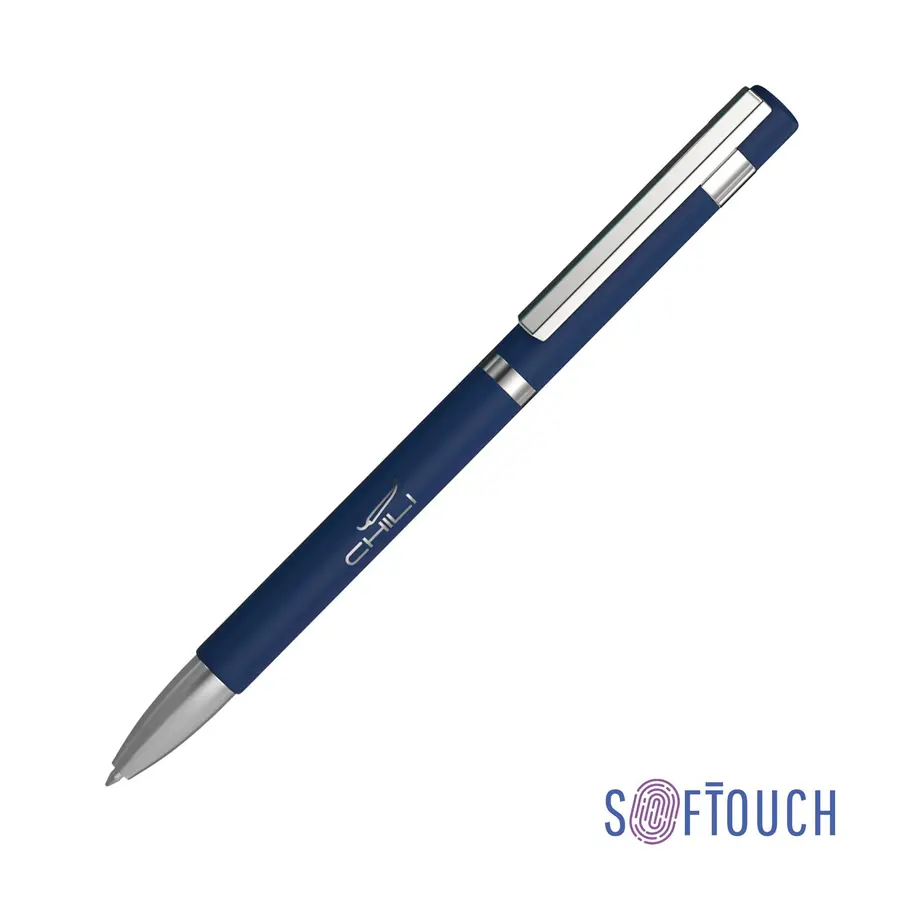 Ручка шариковая Mars, покрытие soft touch, темно - синяя
