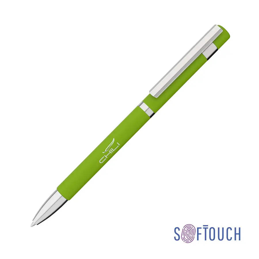 Ручка шариковая Mars, покрытие soft touch, зеленое яблоко