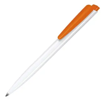 Ручка шариковая Senator Dart Polished, белая с оранжевым