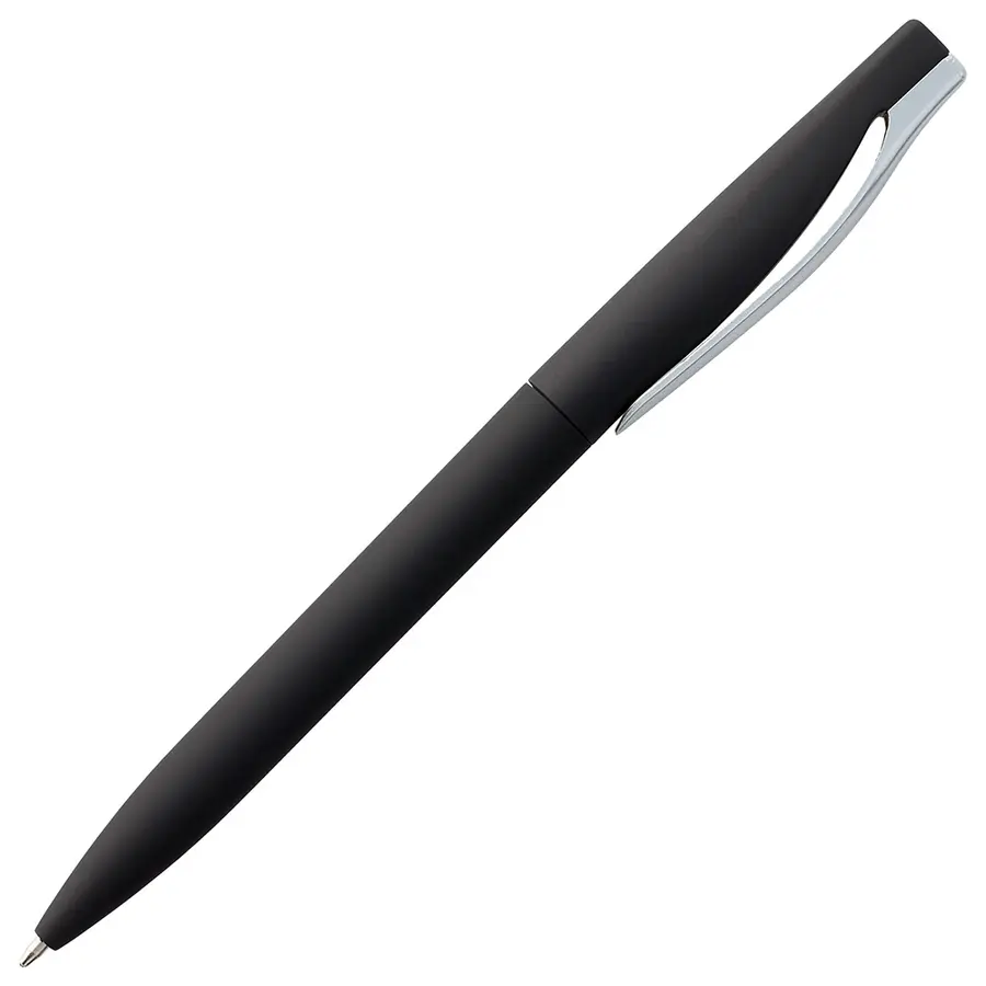 Ручка шариковая Pin Soft Touch, черная — фото 3