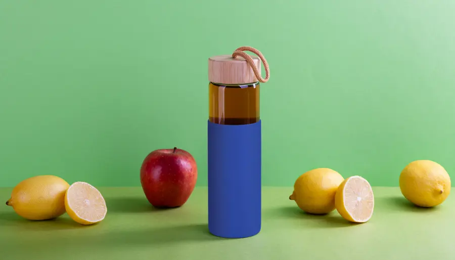 Бутылка для воды Wellness 600 мл в силиконовом чехле, цвет синий — фото 2