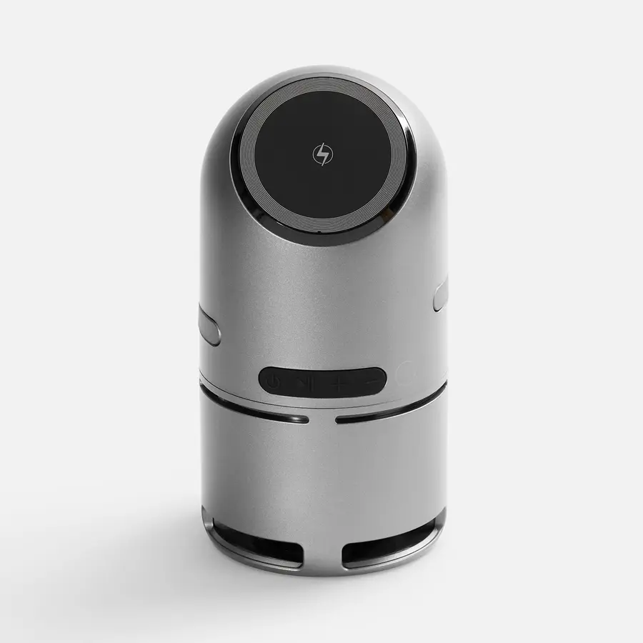 Bluetooth-колонка с беспроводной зарядкой Droid, серая — фото 1