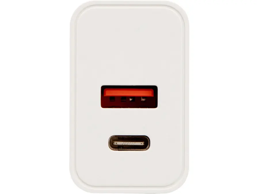 Сетевое зарядное устройство c выходами USB-A и USB-C и быстрой зарядкой QC/PD Evolt Recharger Pro, 30 Вт, белый — фото 3