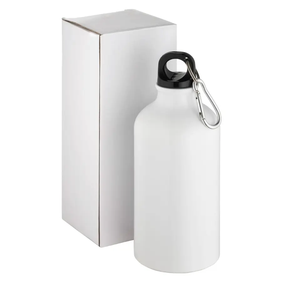 Бутылка для воды для сублимации с карабином Flask 500, белая — фото 4