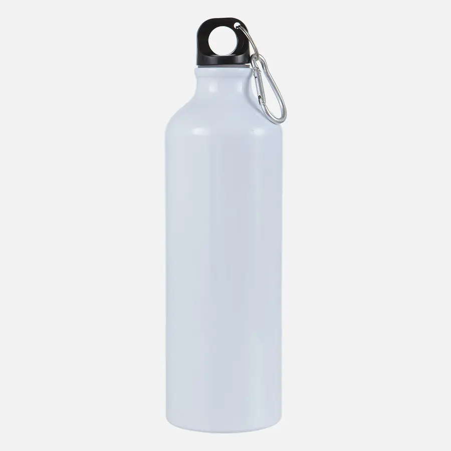 Бутылка для воды для сублимации с карабином Flask 750, белая — фото 1