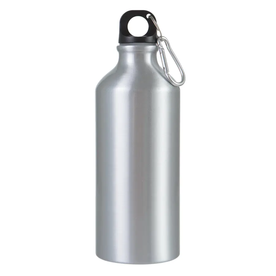Бутылка для воды для сублимации с карабином Flask 600, серебристая — фото 2