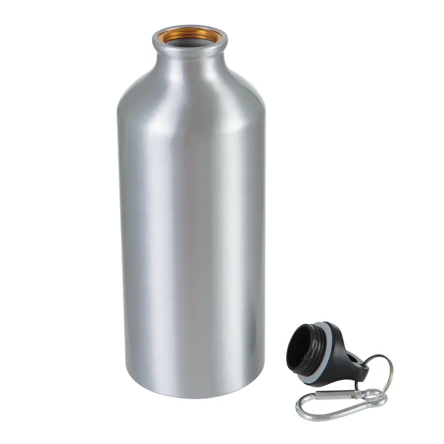 Бутылка для воды для сублимации с карабином Flask 600, серебристая — фото 3