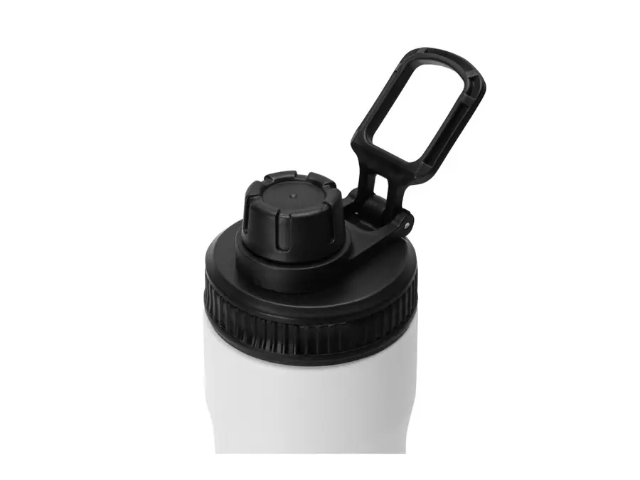 Бутылка для воды из стали Waterline Supply 850 мл, белая с черным — фото 2