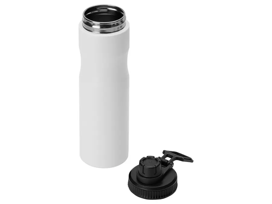 Бутылка для воды из стали Waterline Supply 850 мл, белая с черным — фото 4