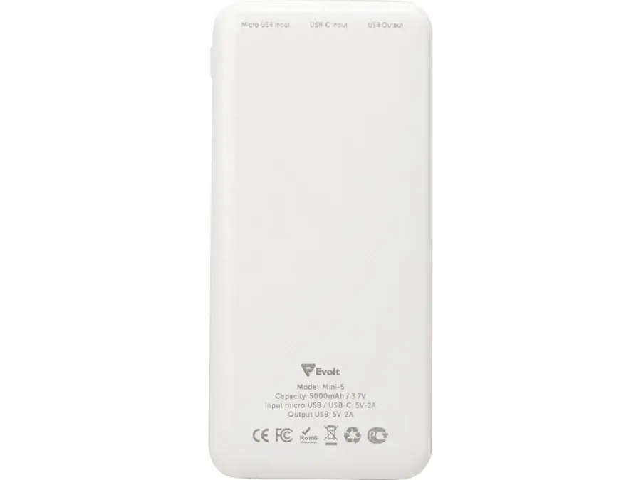 Внешний аккумулятор Evolt Mini-5, 5000 mAh — фото 5