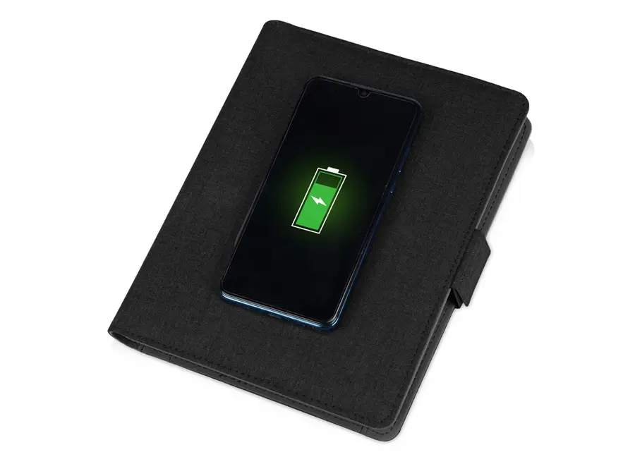 Органайзер с беспроводной зарядкой Evolt Powernote, 5000 mAh, черный — фото 2