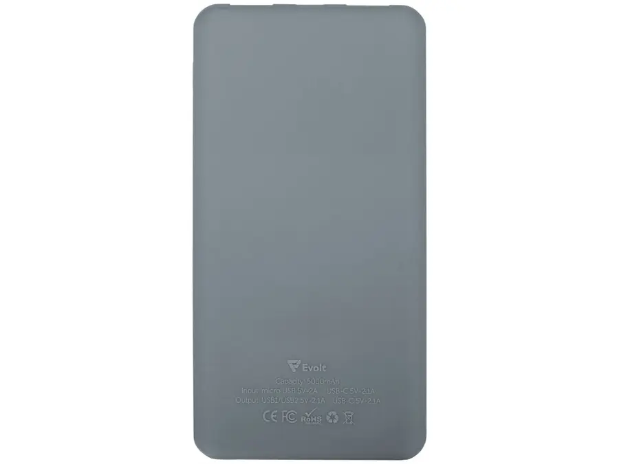 Внешний аккумулятор Evolt Reserve с USB Type-C, 5000 mAh, серый — фото 3