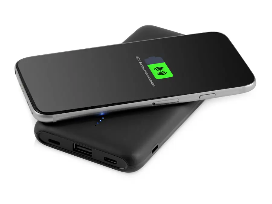 Внешний беспроводной аккумулятор с подсветкой лого Evolt Reserve X, 8000 mAh, черный — фото 3