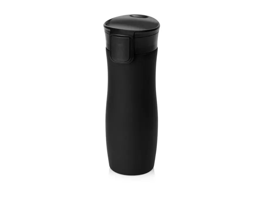 Вакуумная герметичная термокружка Waterline Streamline с покрытием soft-touch, черный — фото 1