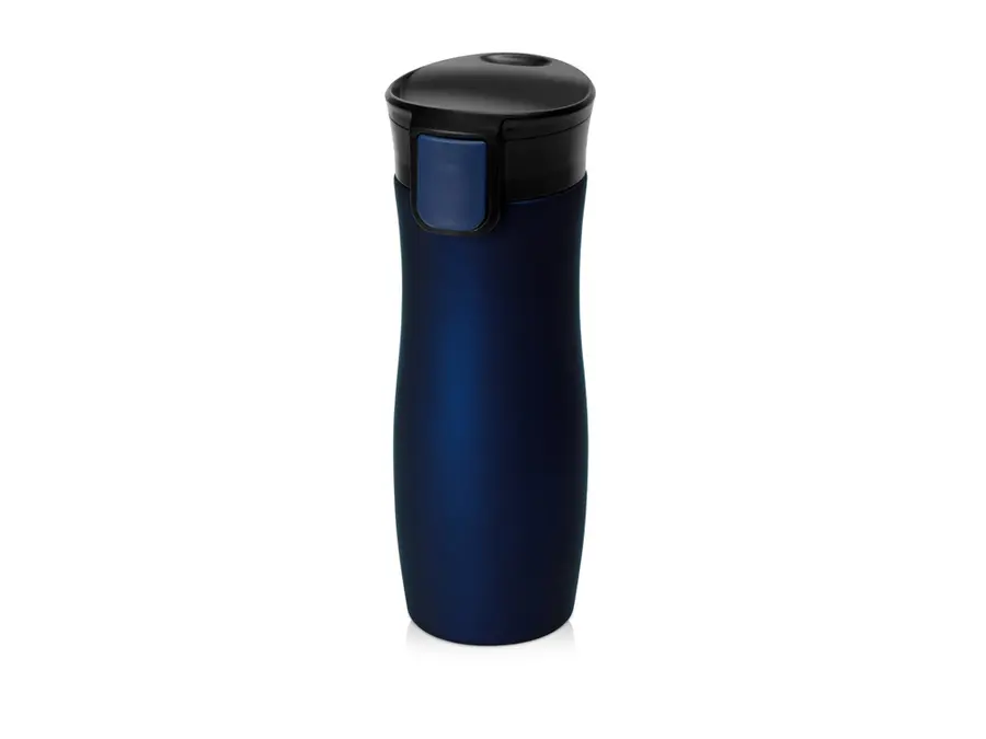 Вакуумная герметичная термокружка Waterline Streamline с покрытием soft-touch, темно-синий/черный — фото 1