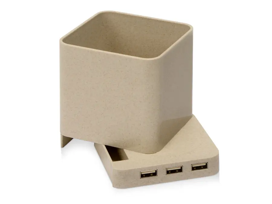 Настольный органайзер Cubic с функциями USB-хаба и беспроводной зарядки — фото 2
