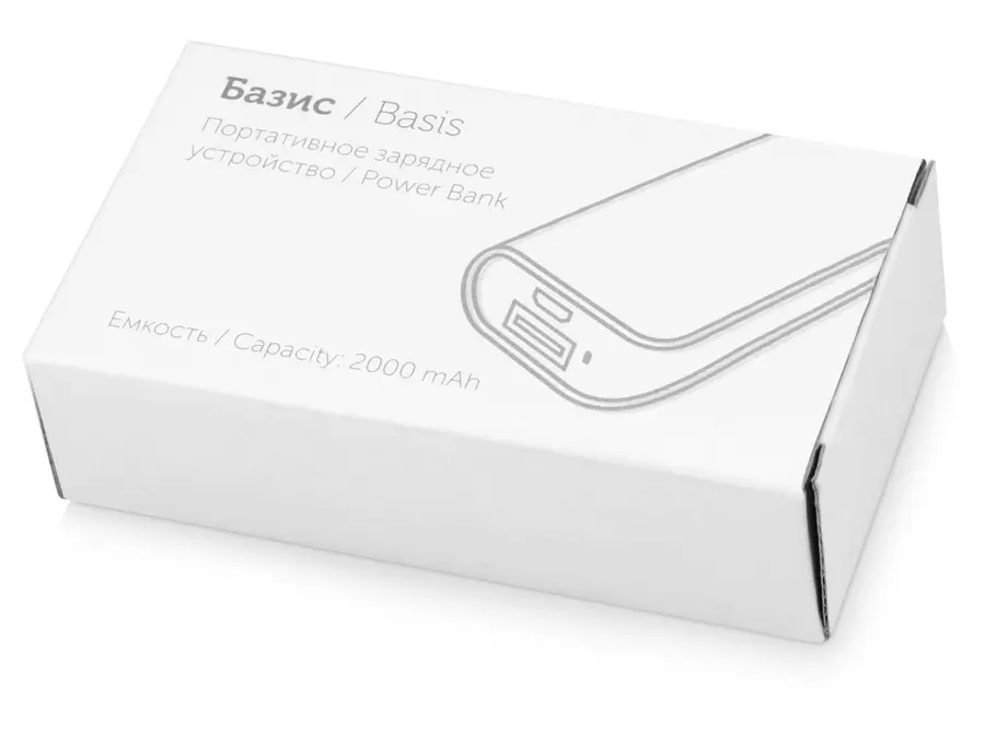 Внешний аккумулятор Basis, 2000 mAh, оранжевое — фото 4