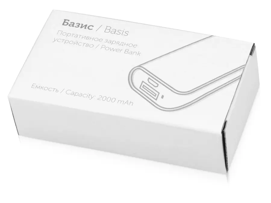 Внешний аккумулятор Basis, 2000 mAh, голубое — фото 4